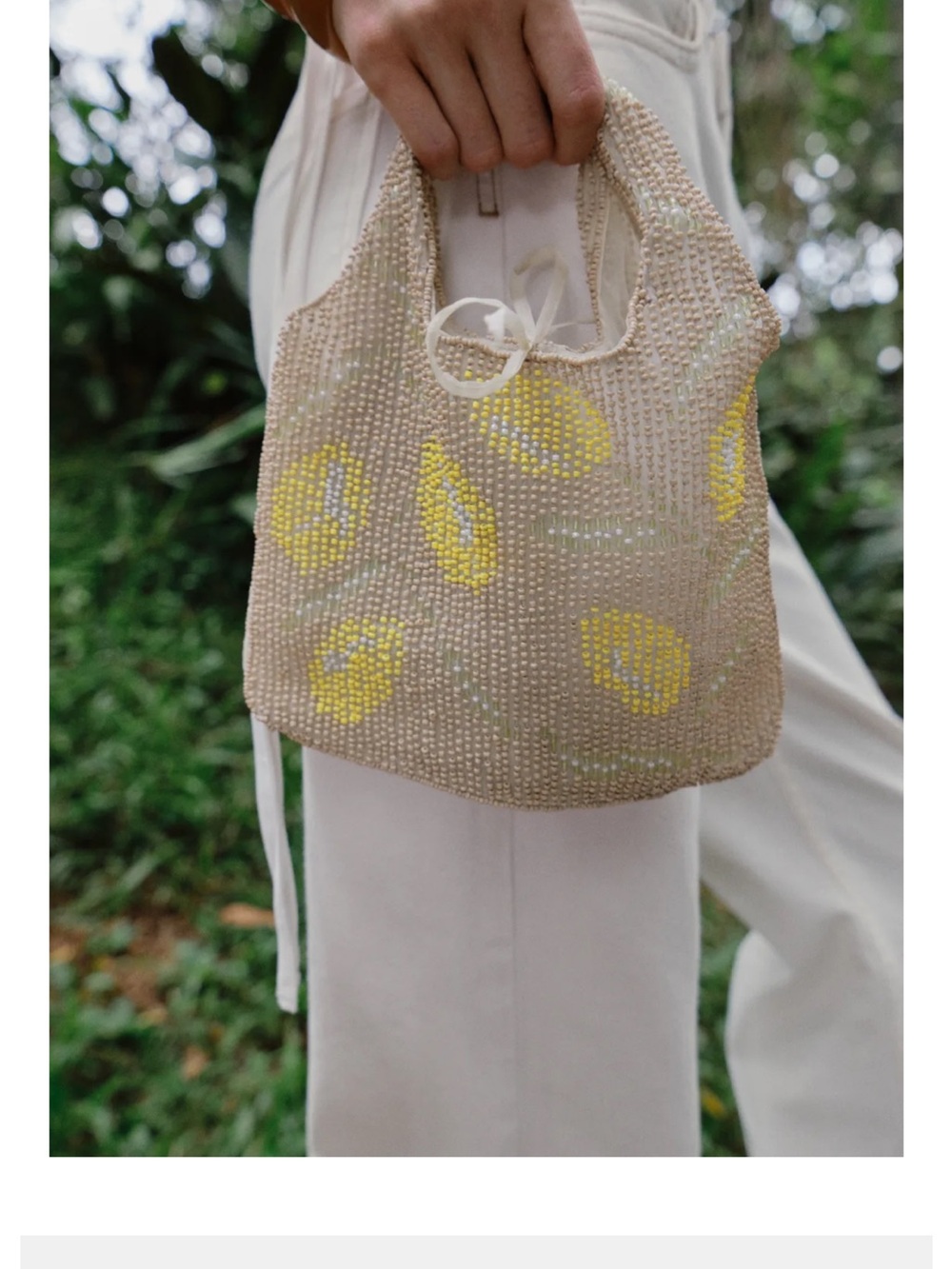 Zara lemon mini beaded handbag
